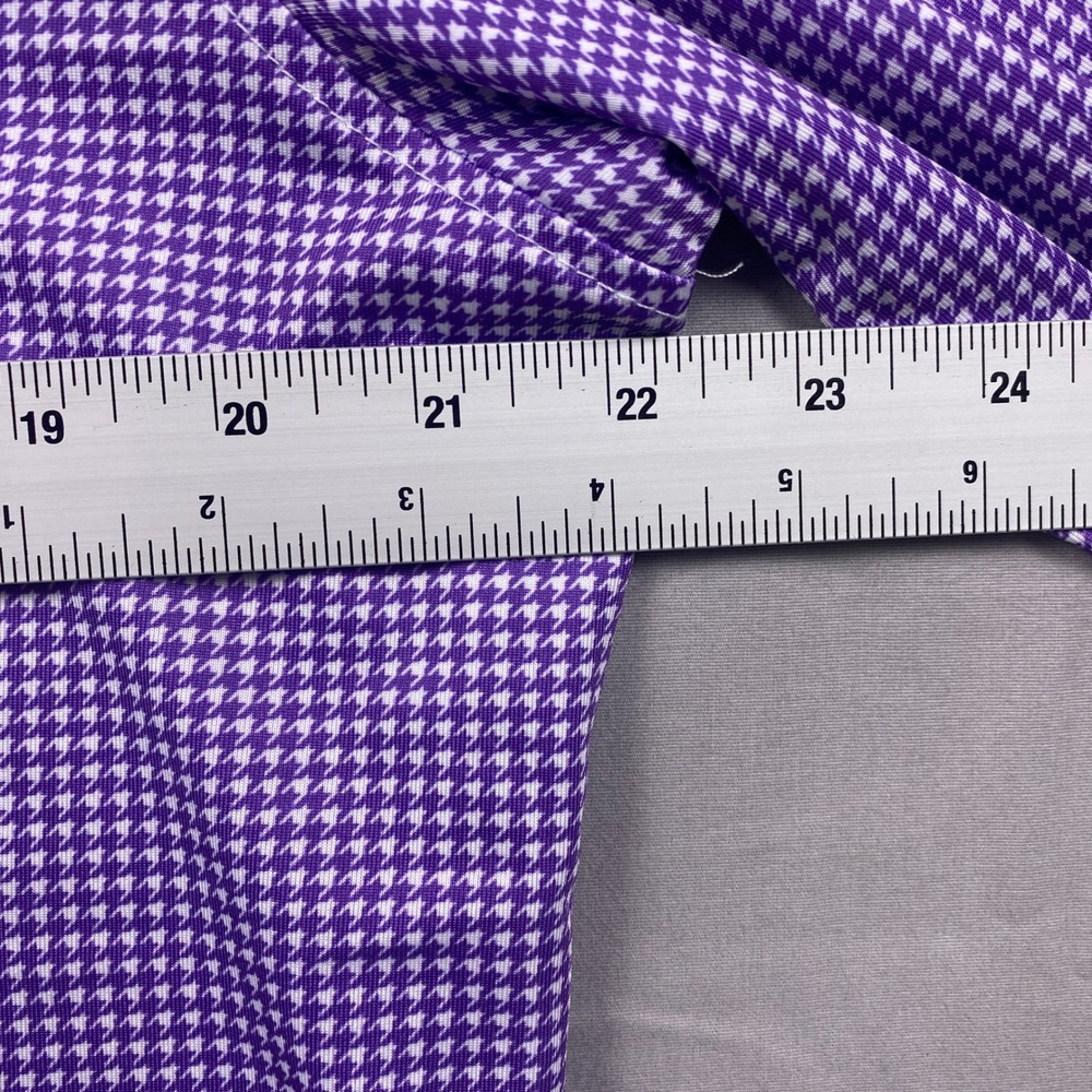 TailorByrd Houndstooth Quarter Zip Pullover Men Large Purple Gingham Performance - Picture 10 of 12